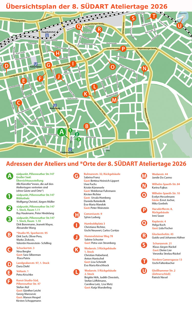 SUEDART Ateliertage 2022 Uebersichtsplan